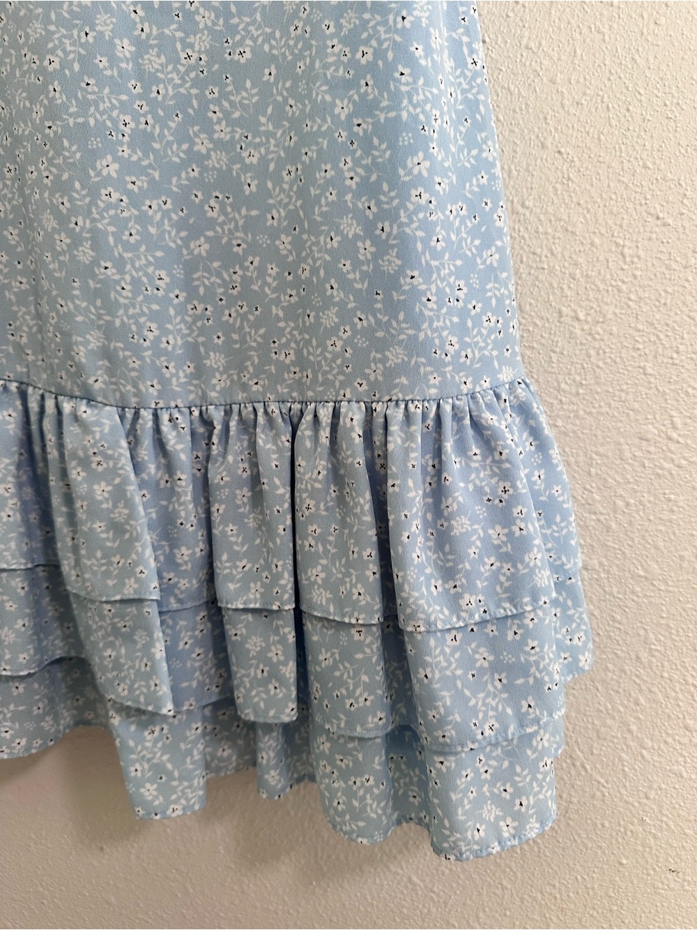 Likely Light Blue Floral Ruffle Mini Dress - Picture 4 of 5